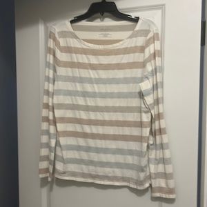 Talbots long sleeve tee with metallic striping